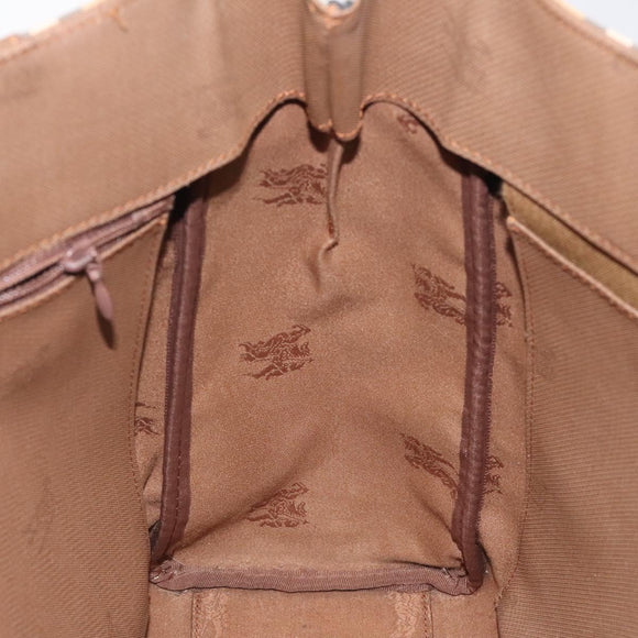 Burberrys Nova Check Tote Bag Canvas Beige Gold Auth BA601