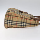 Burberrys Nova Check Tote Bag Canvas Beige Gold Auth BA601-4