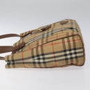 Burberrys Nova Check Tote Bag Canvas Beige Gold Auth BA601-5