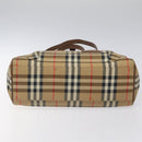 Burberrys Nova Check Tote Bag Canvas Beige Gold Auth BA601-9