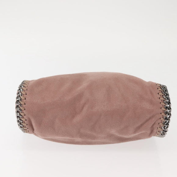 Stella MacCartney Chain Fabera Shoulder Bag Suede Pink Silver Auth BA6012