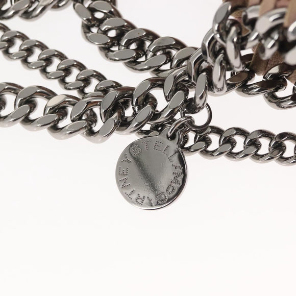 Stella MacCartney Chain Fabera Shoulder Bag Suede Pink Silver Auth BA6012