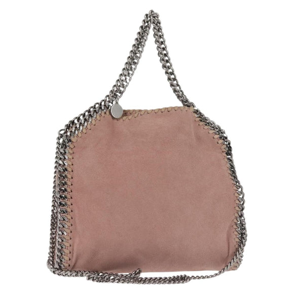Stella MacCartney Chain Fabera Shoulder Bag Suede Pink Silver Auth BA6012