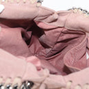 Stella MacCartney Chain Fabera Shoulder Bag Suede Pink Silver Auth BA6012-21
