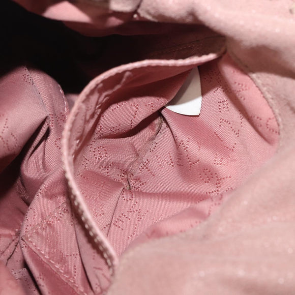 Stella MacCartney Chain Fabera Shoulder Bag Suede Pink Silver Auth BA6012
