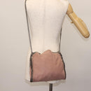Stella MacCartney Chain Fabera Shoulder Bag Suede Pink Silver Auth BA6012-23