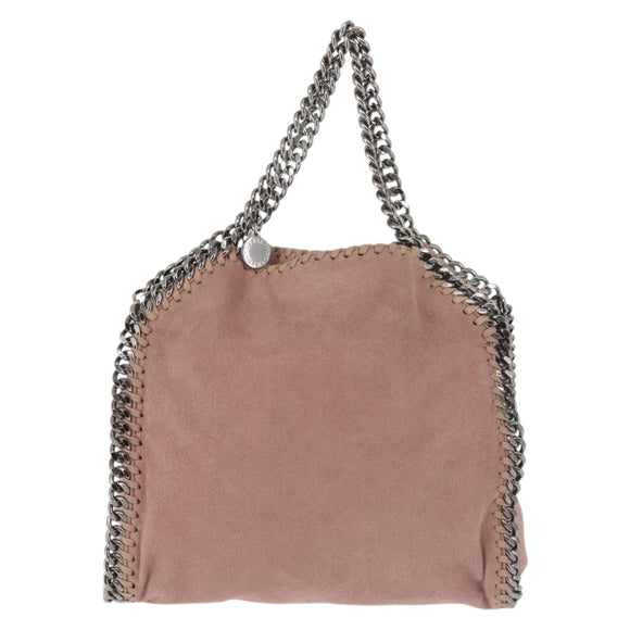 Stella MacCartney Chain Fabera Shoulder Bag Suede Pink Silver Auth BA6012