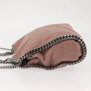 Stella MacCartney Chain Fabera Shoulder Bag Suede Pink Silver Auth BA6012-4