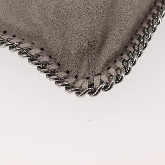 Stella MacCartney Chain Fabera Shoulder Bag Suede Gray Silver Auth BA6018
