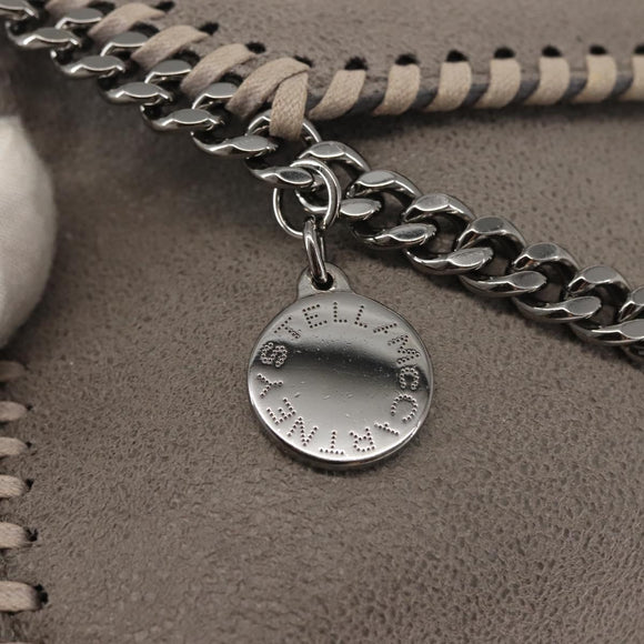 Stella MacCartney Chain Fabera Shoulder Bag Suede Gray Silver Auth BA6018