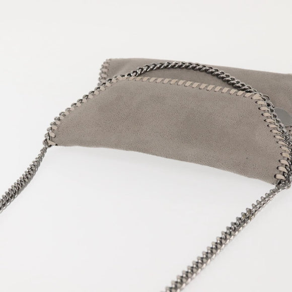 Stella MacCartney Chain Fabera Shoulder Bag Suede Gray Silver Auth BA6018