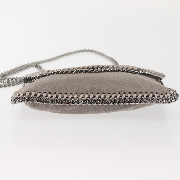 Stella MacCartney Chain Fabera Shoulder Bag Suede Gray Silver Auth BA6018