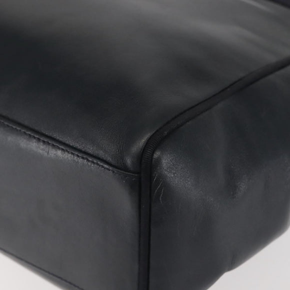 Salvatore Ferragamo Vala Tote Bag Leather Navy Gold Auth BA6019