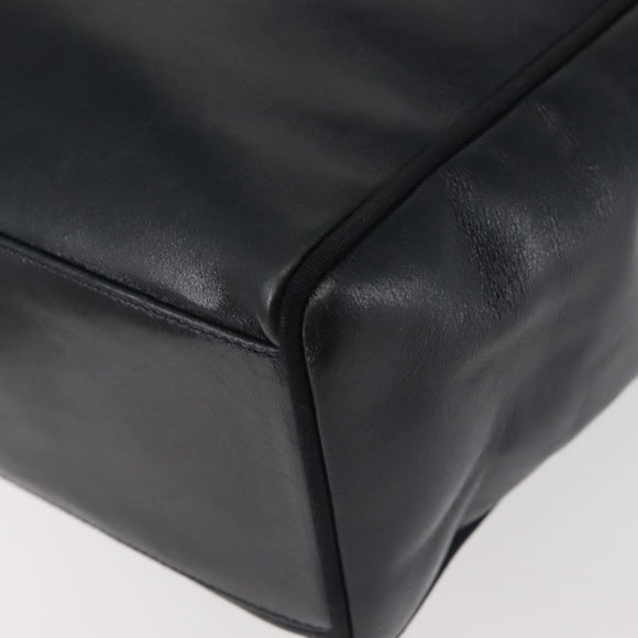 Salvatore Ferragamo Vala Tote Bag Leather Navy Gold Auth BA6019