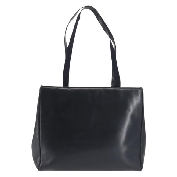 Salvatore Ferragamo Vala Tote Bag Leather Navy Gold Auth BA6019