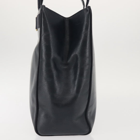 Salvatore Ferragamo Vala Tote Bag Leather Navy Gold Auth BA6019