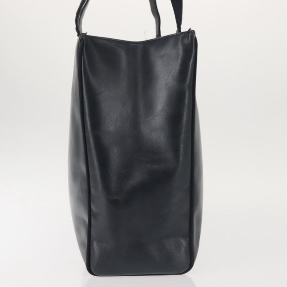 Salvatore Ferragamo Vala Tote Bag Leather Navy Gold Auth BA6019