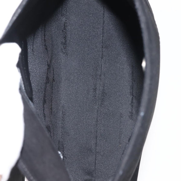 Salvatore Ferragamo Shoulder Bag Suede Gray Silver Auth BA6020