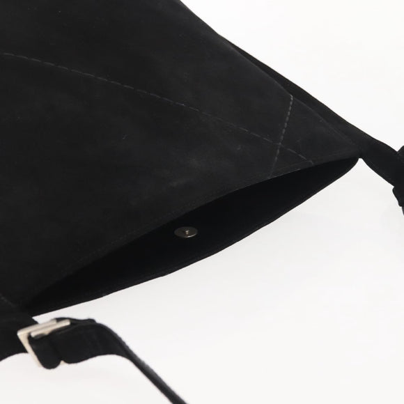 Salvatore Ferragamo Shoulder Bag Suede Gray Silver Auth BA6020