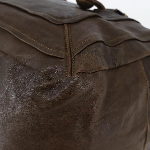 Chloe Hand Bag Leather Brown Gold Auth BA6021