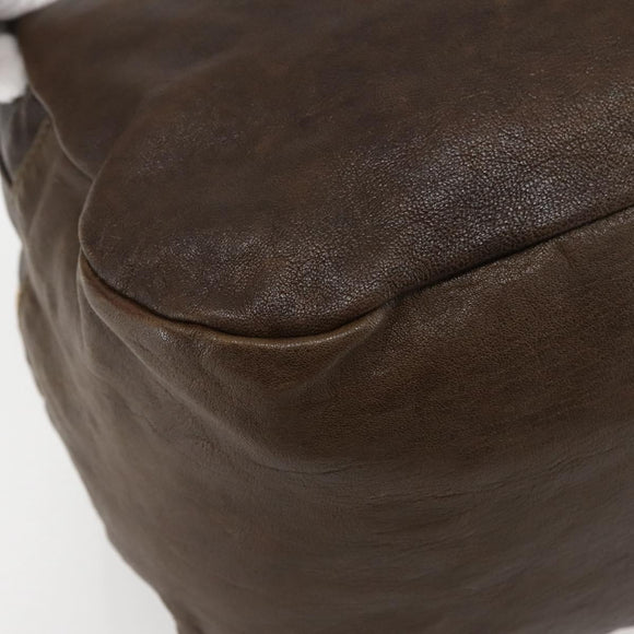 Chloe Hand Bag Leather Brown Gold Auth BA6021