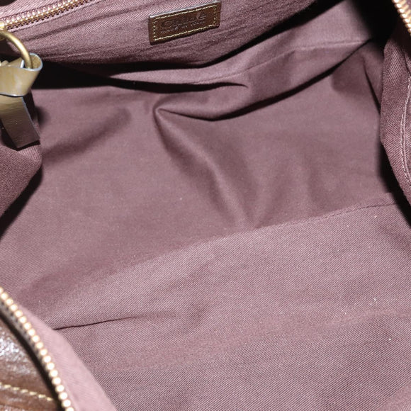 Chloe Hand Bag Leather Brown Gold Auth BA6021