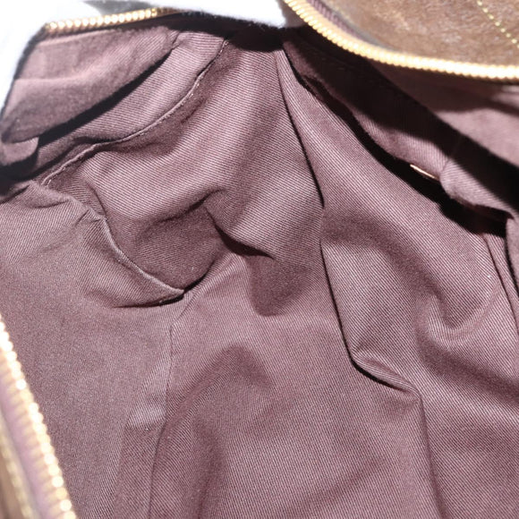 Chloe Hand Bag Leather Brown Gold Auth BA6021