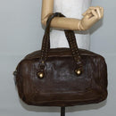 Chloe Hand Bag Leather Brown Gold Auth BA6021-21