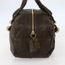 Chloe Hand Bag Leather Brown Gold Auth BA6021-4