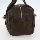 Chloe Hand Bag Leather Brown Gold Auth BA6021-5