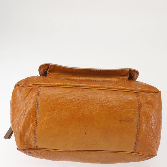 Chloe Bay Hand Bag Leather Brown Gold Auth BA6022