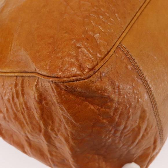 Chloe Bay Hand Bag Leather Brown Gold Auth BA6022