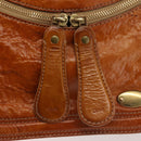 Chloe Bay Hand Bag Leather Brown Gold Auth BA6022-16