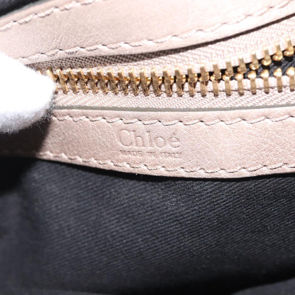 Chloe Bay Hand Bag Leather Brown Gold Auth BA6022