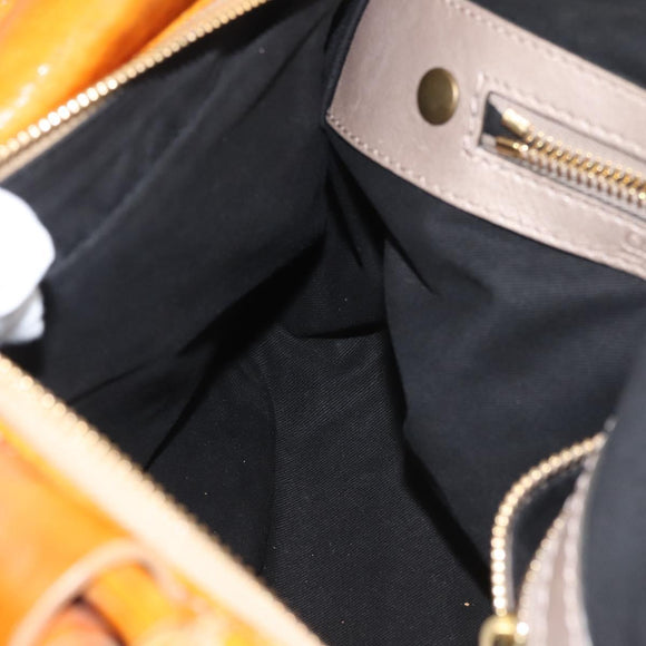 Chloe Bay Hand Bag Leather Brown Gold Auth BA6022