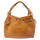 Chloe Bay Hand Bag Leather Brown Gold Auth BA6022-3