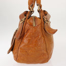 Chloe Bay Hand Bag Leather Brown Gold Auth BA6022-4