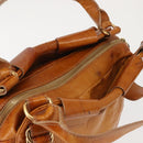 Chloe Bay Hand Bag Leather Brown Gold Auth BA6022-7