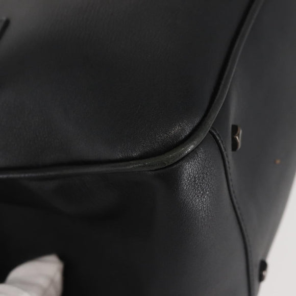 Salvatore Ferragamo Vala Shoulder Bag Leather Black Silver Auth BA6023