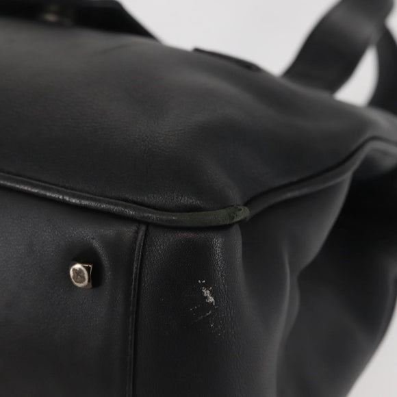 Salvatore Ferragamo Vala Shoulder Bag Leather Black Silver Auth BA6023