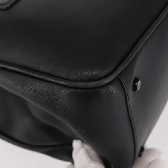 Salvatore Ferragamo Vala Shoulder Bag Leather Black Silver Auth BA6023