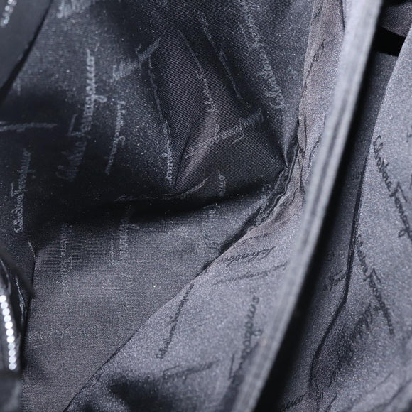 Salvatore Ferragamo Vala Shoulder Bag Leather Black Silver Auth BA6023