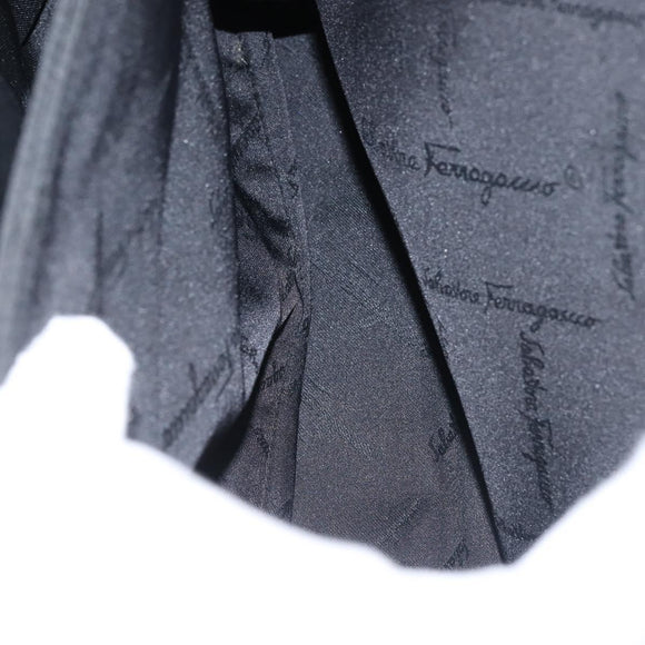 Salvatore Ferragamo Vala Shoulder Bag Leather Black Silver Auth BA6023
