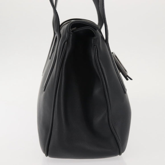 Salvatore Ferragamo Vala Shoulder Bag Leather Black Silver Auth BA6023