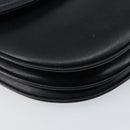 BALLY Hand Bag Leather Black Gold Auth BA6024-14