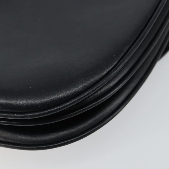 BALLY Hand Bag Leather Black Gold Auth BA6024