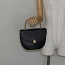 BALLY Hand Bag Leather Black Gold Auth BA6024-22