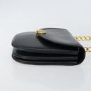 BALLY Hand Bag Leather Black Gold Auth BA6024-3