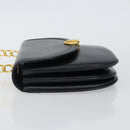 BALLY Hand Bag Leather Black Gold Auth BA6024-4