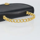 BALLY Hand Bag Leather Black Gold Auth BA6024-7